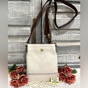 COACH Off White Leather Swing Pack Crossbody Messenger bag 10285